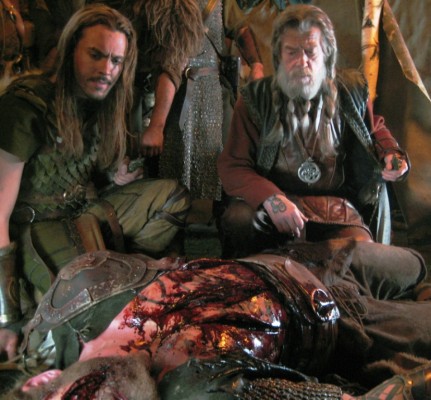 Outlander: Jack Huston and John Hurt survey slashed James Rogers